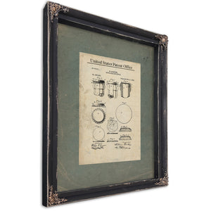 The Crown Cork Patent William Painters Bottle Cap Blueprint — Ebony Framed Canvas Print | Bella Frye