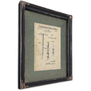 Us Patent No. 176576 Mountain Climbing Pick by Mo Jung (193) — Ebony Framed Canvas Print | Bella Frye
