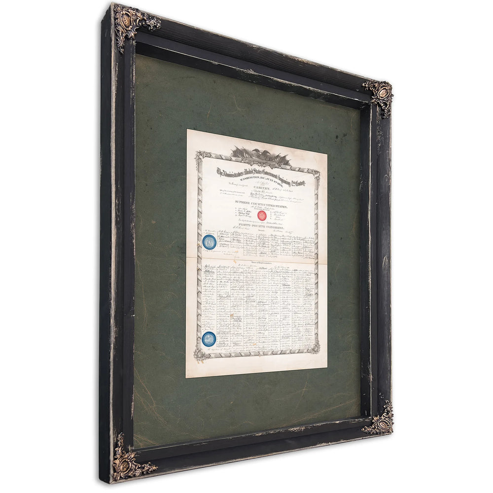 The Administators of the United States Government at the Beginning of Its 2nd Century 1877 — Ebony Framed Canvas Print | Bell