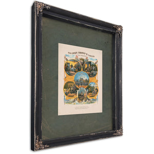 Old John Browns Career Illustrated 186 — Ebony Framed Canvas Print | Bella Frye