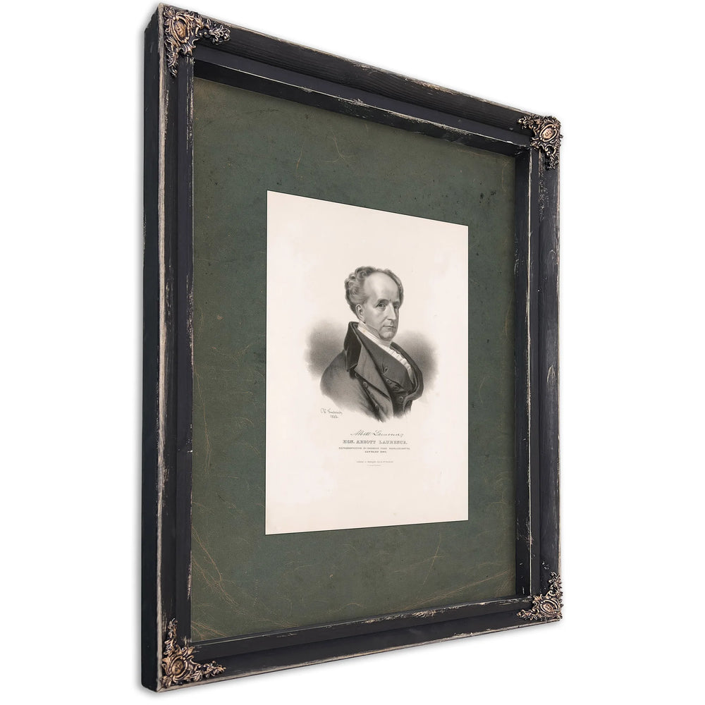 Hon Abbott Laurence Representative in Congress From Massachusetts January 184 1842 — Ebony Framed Canvas Print | Bella Frye