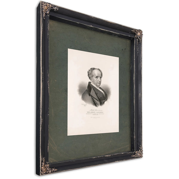Hon Abbott Laurence Representative in Congress From Massachusetts January 184 1842 — Ebony Framed Canvas Print | Bella Frye