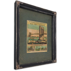 The Wonderful East River Suspension Bridge Connecting the Great Cities of New York and Brooklyn 1883 — Ebony Framed Canvas Pr