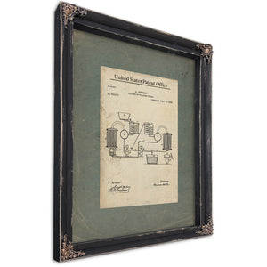 The Wehrle Apparatus Patent Blueprint for the Alchemists Vintage — Ebony Framed Canvas Print | Bella Frye