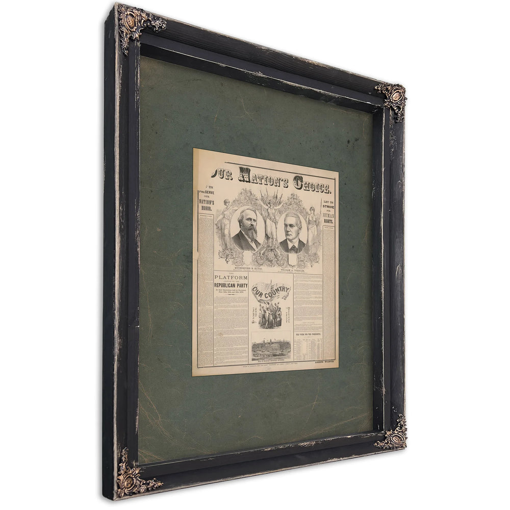 Our Nations Choice Rutherford B Hayes William a Wheeler 1876 — Ebony Framed Canvas Print | Bella Frye
