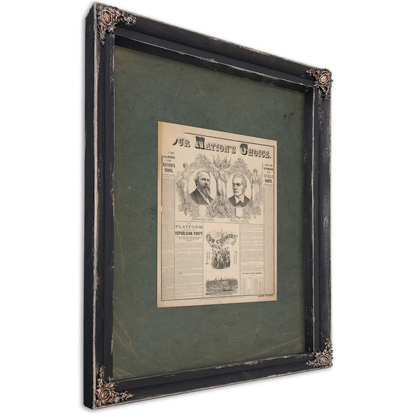 Our Nations Choice Rutherford B Hayes William a Wheeler 1876 — Ebony Framed Canvas Print | Bella Frye