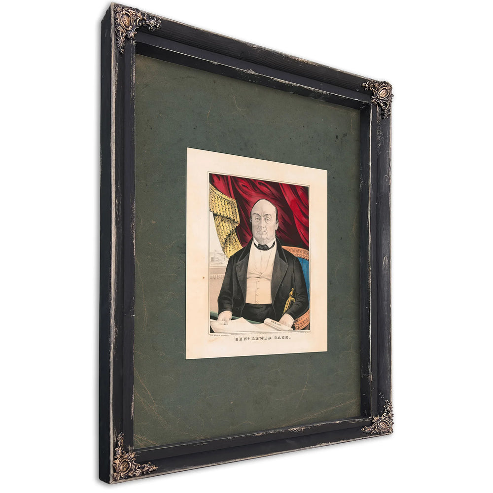 General Lewis Cass 1846 — Ebony Framed Canvas Print | Bella Frye