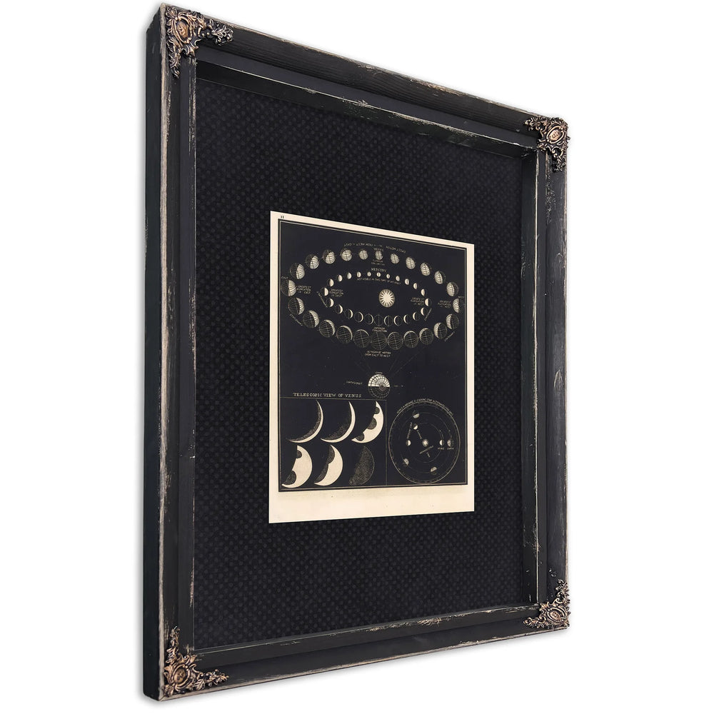 The Veiled Wanderer Venus in Her Celestial Masquerade — Ebony Framed Canvas Print | Bella Frye