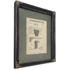 Us Patent No. 1522957 Basketball Goal by B Kennedy January 13 1925 — Ebony Framed Canvas Print | Bella Frye