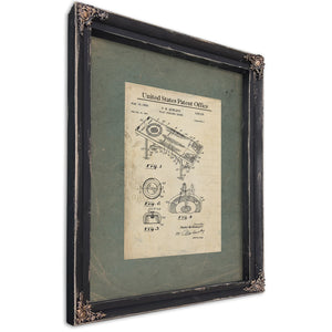 Us Patent No. 29189 Play Curling Game by Percy W Howlett August 18 1959 — Ebony Framed Canvas Print | Bella Frye