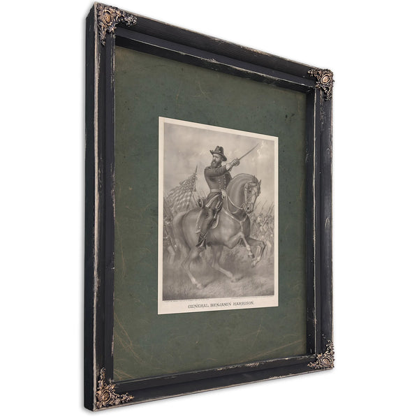 General Benjamin Harrison Come on Boys! Battle of Resaca May 13th to 16th 1864 1888 — Ebony Framed Canvas Print | Bella Frye