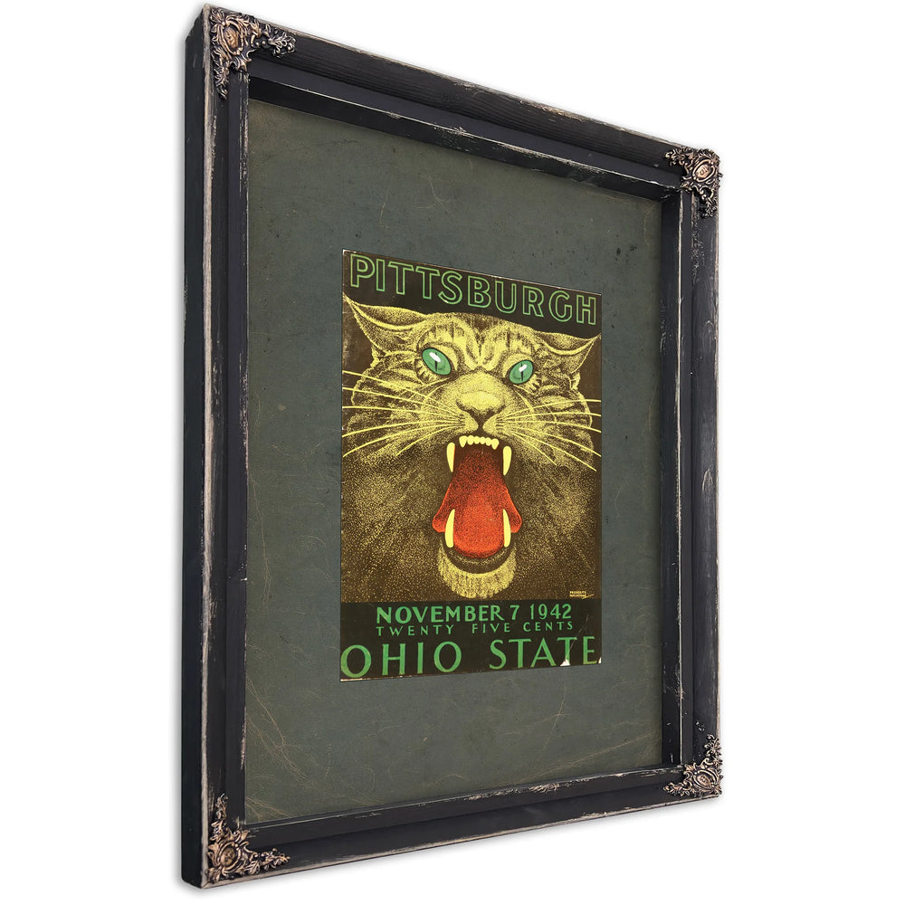 Cover Photo of the November 7 1942 University of Pittsburgh Versus the Ohio 16b88 — Ebony Framed Canvas Print | Bella Frye