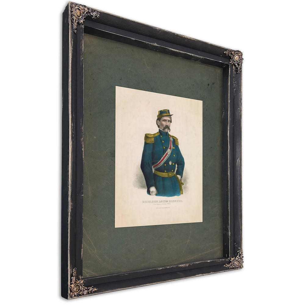 Brigadier General Louis Blenker First Regiment German Rifles 19th Century — Ebony Framed Canvas Print | Bella Frye