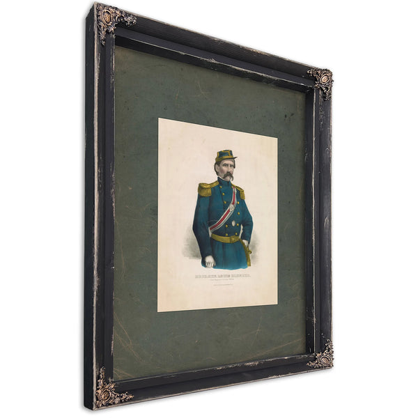 Brigadier General Louis Blenker First Regiment German Rifles 19th Century — Ebony Framed Canvas Print | Bella Frye