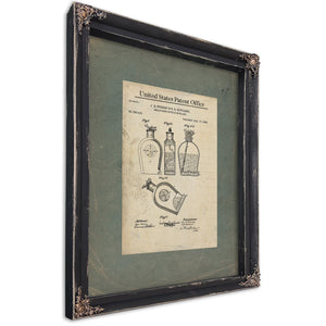 The Gentlemans Measure Victorian Flask Patent Blueprint — Ebony Framed Canvas Print | Bella Frye