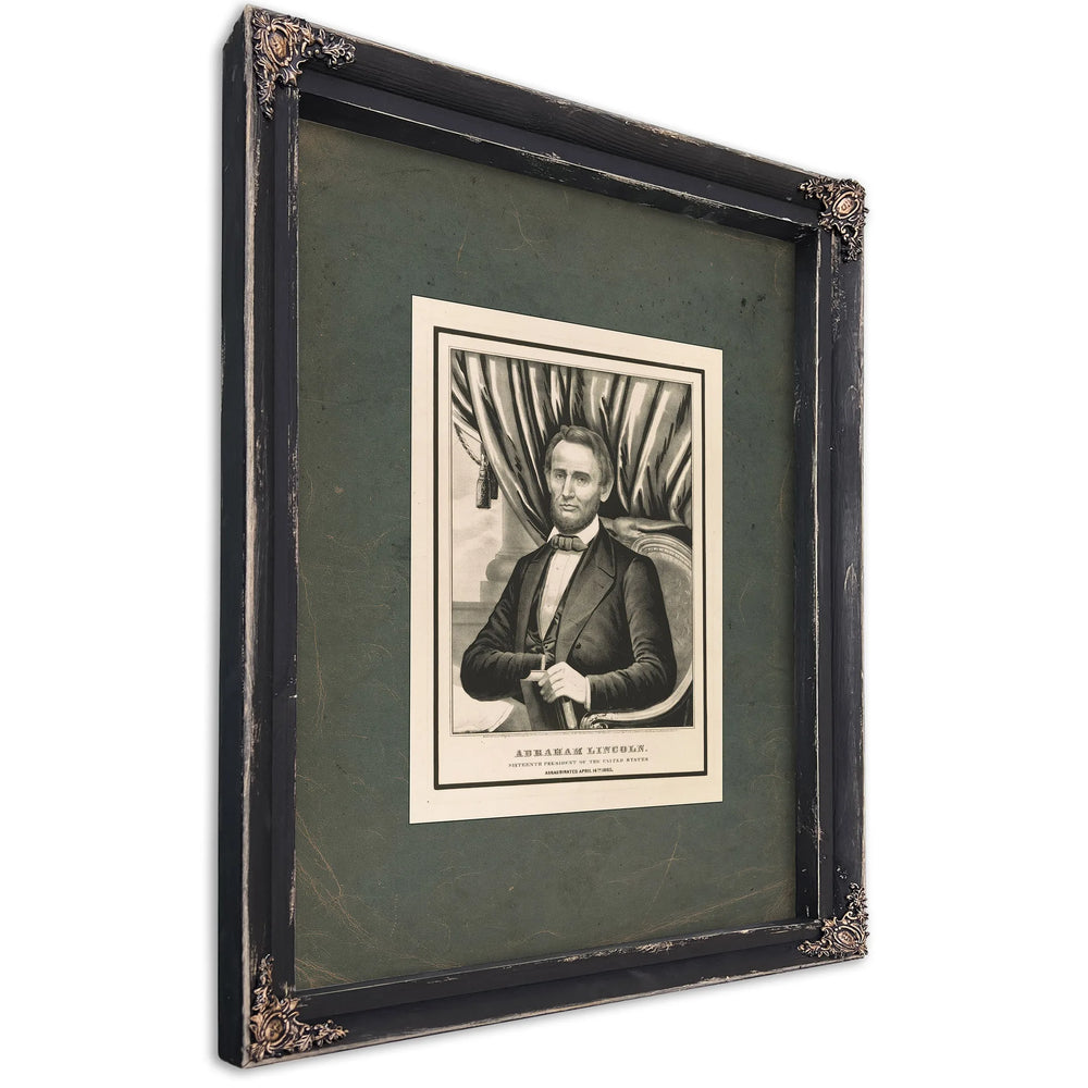 Abraham Lincoln_ Sixteenth President of the United States 1861 — Ebony Framed Canvas Print | Bella Frye