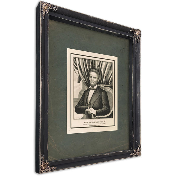 Abraham Lincoln_ Sixteenth President of the United States 1861 — Ebony Framed Canvas Print | Bella Frye