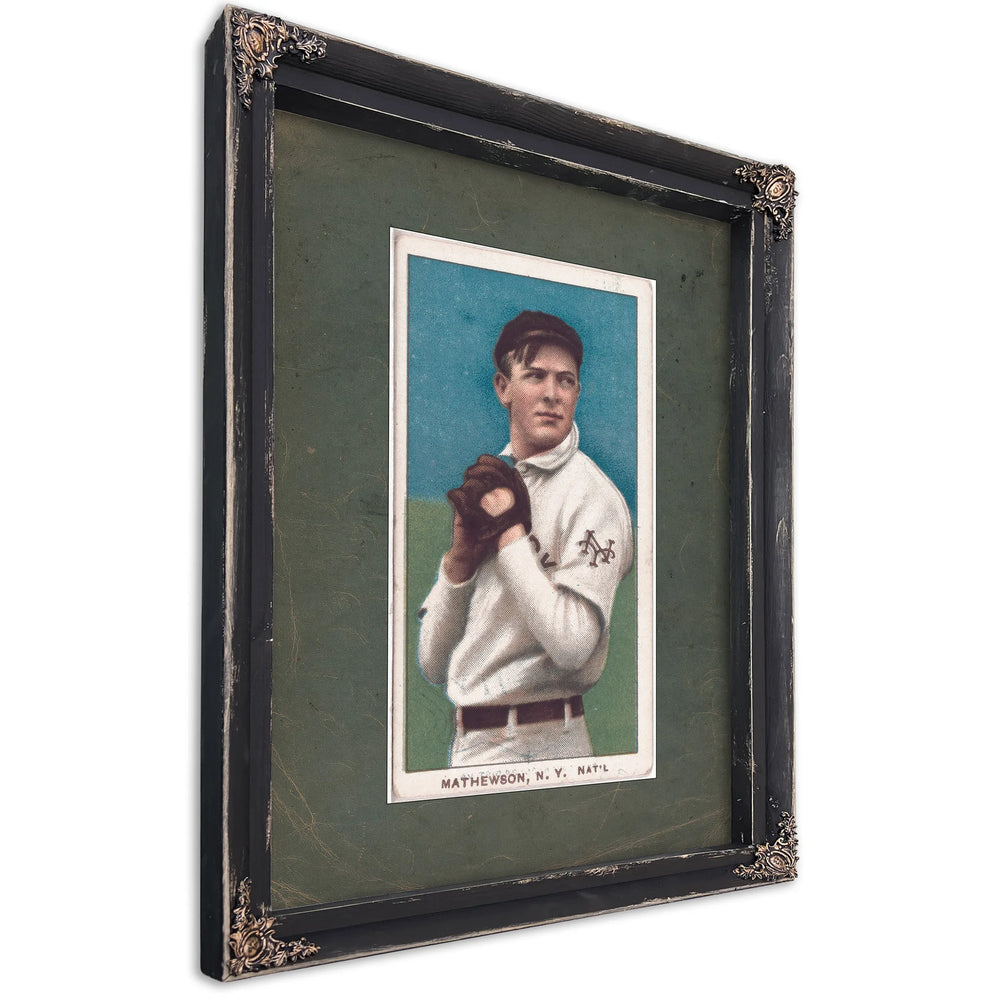 Christy Mathewson New York Giants Baseball Card Portrait 4 — Ebony Framed Canvas Print | Bella Frye