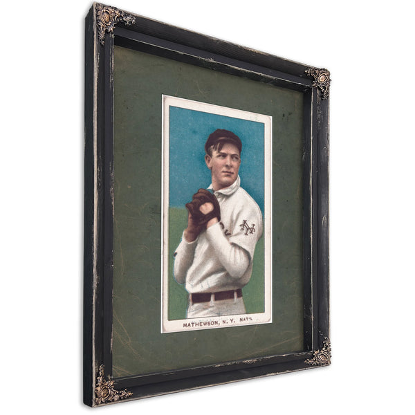 Christy Mathewson New York Giants Baseball Card Portrait 4 — Ebony Framed Canvas Print | Bella Frye