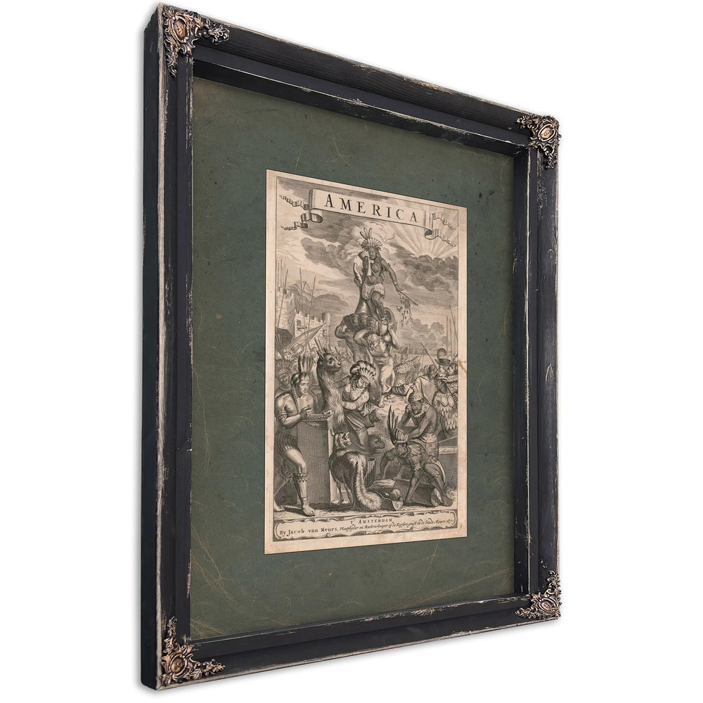America 1671 — Ebony Framed Canvas Print | Bella Frye