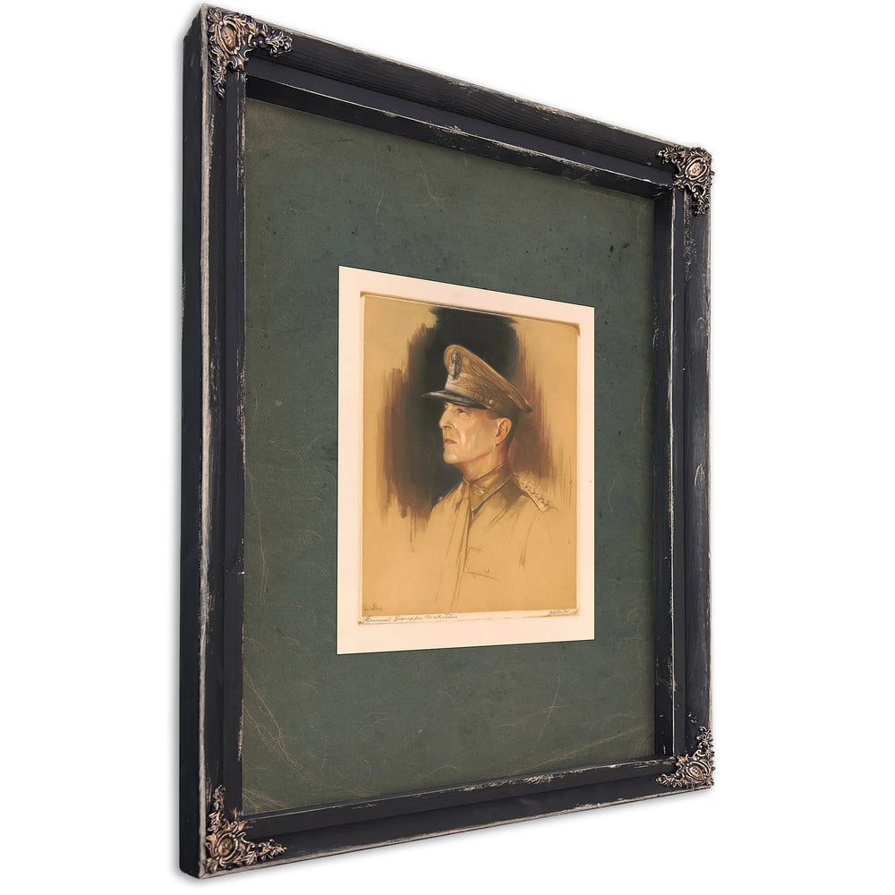 General Douglas Macarthur 2th Century — Ebony Framed Canvas Print | Bella Frye