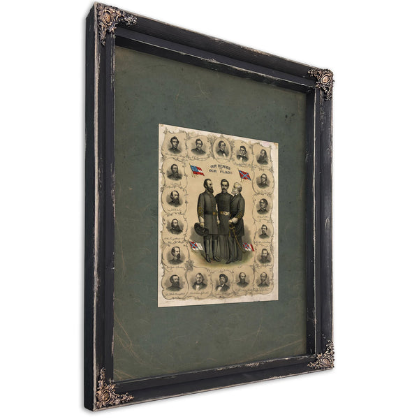 Our Heroes and Our Flag 1896 — Ebony Framed Canvas Print | Bella Frye