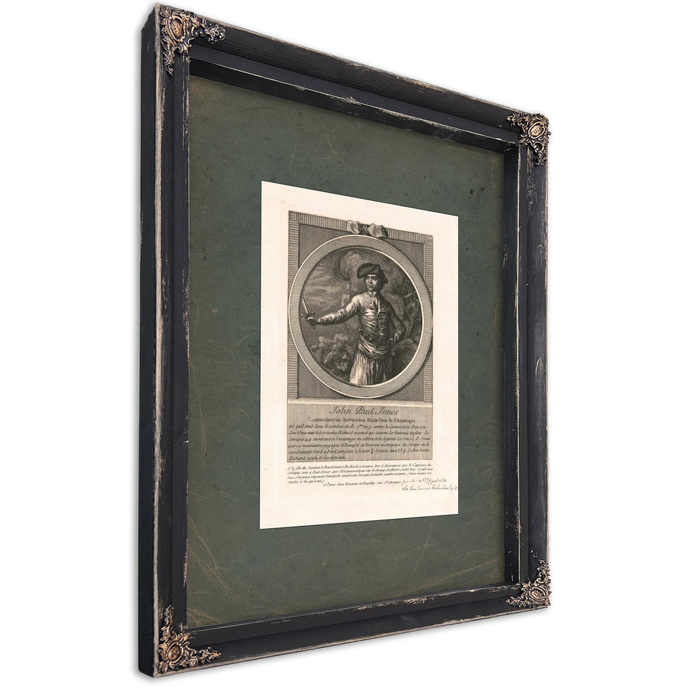 John Paul Jones Commodore Au Service Des Etats Unis De Lame╠ürique 178s — Ebony Framed Canvas Print | Bella Frye