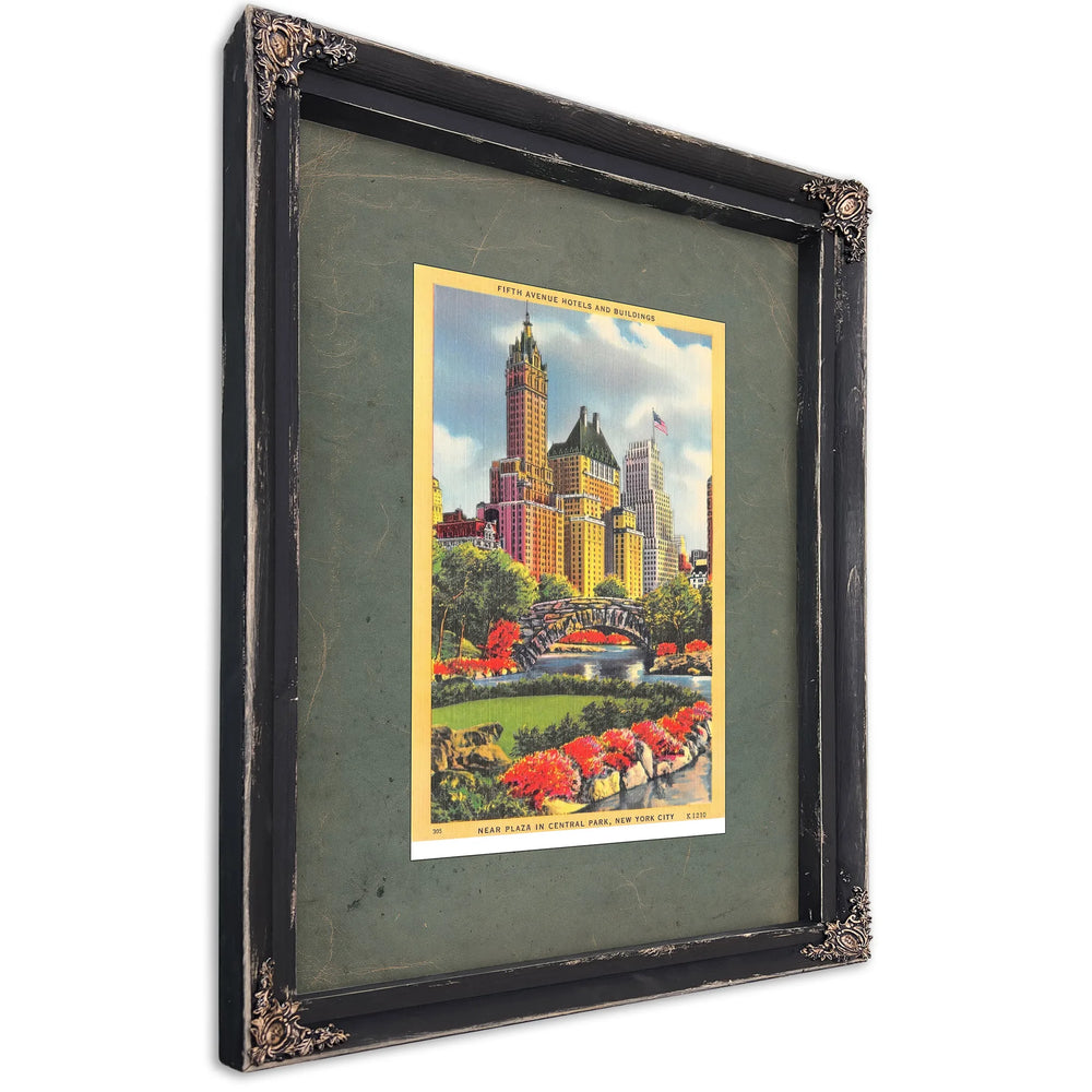 Manhattan Rising a Gilded View From the Park — Ebony Framed Canvas Print | Bella Frye