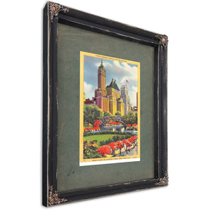 Manhattan Rising a Gilded View From the Park — Ebony Framed Canvas Print | Bella Frye