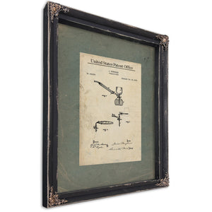 The Bingham Apparatus Patent for a Gentlemans Vice — Ebony Framed Canvas Print | Bella Frye