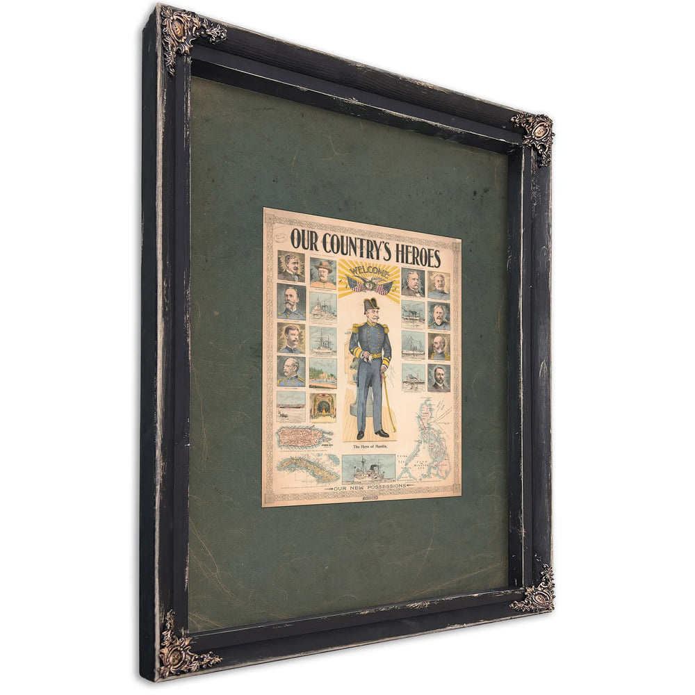 Our Countrys Heros 1899 — Ebony Framed Canvas Print | Bella Frye