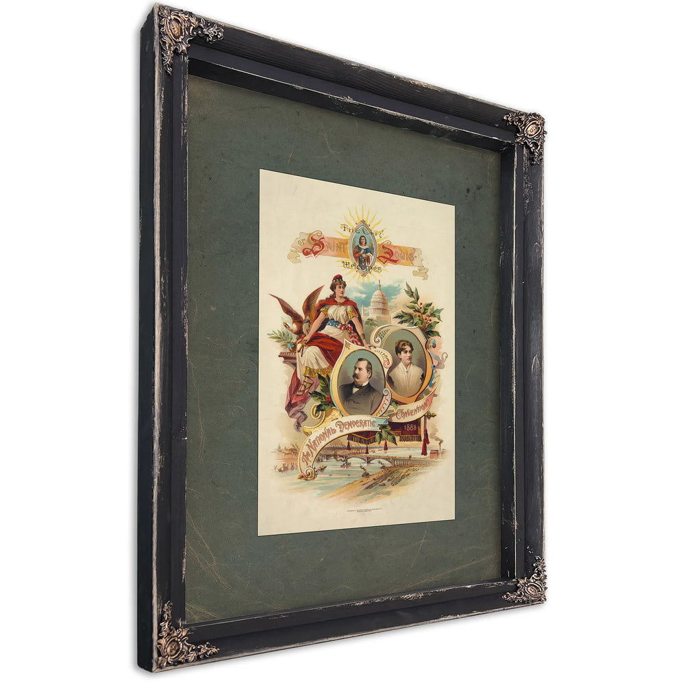 The City of Saint Louis Welcomes the National Democratic Convention 1888 1888 — Ebony Framed Canvas Print | Bella Frye