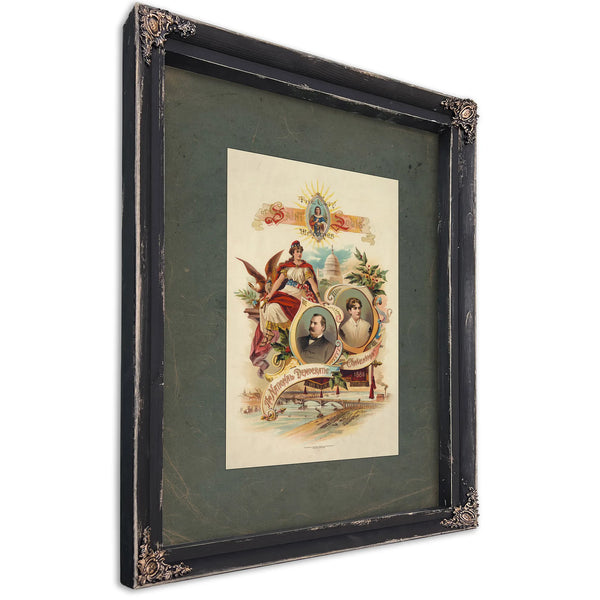 The City of Saint Louis Welcomes the National Democratic Convention 1888 1888 — Ebony Framed Canvas Print | Bella Frye