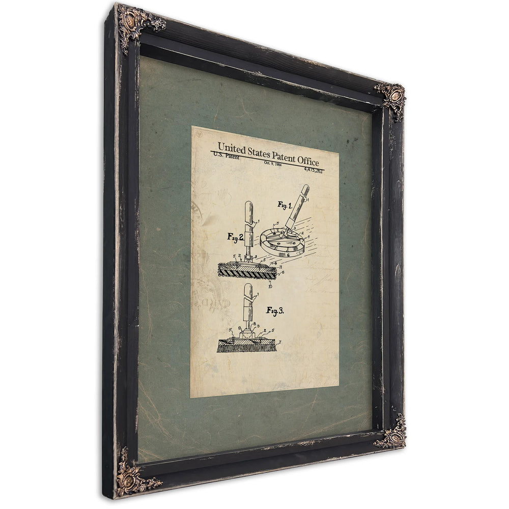 US Patent No. 4475262 Rotary Brush Cleaning Attachment (1984) — Ebony Framed Canvas Print | Bella Frye