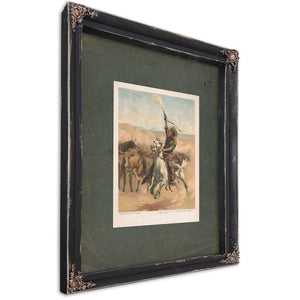 Heading a Stampede 1888 — Ebony Framed Canvas Print | Bella Frye