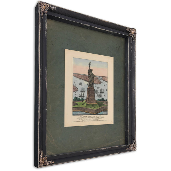 The Great Bartholdi Statue Liberty Enlightening the World 1885 — Ebony Framed Canvas Print | Bella Frye