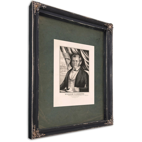 William F Johnston Governor of Pennsylvania 1848 — Ebony Framed Canvas Print | Bella Frye