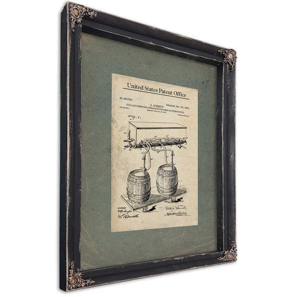 The Publicans Secret Schmidts Pressure Apparatus Patent — Ebony Framed Canvas Print | Bella Frye