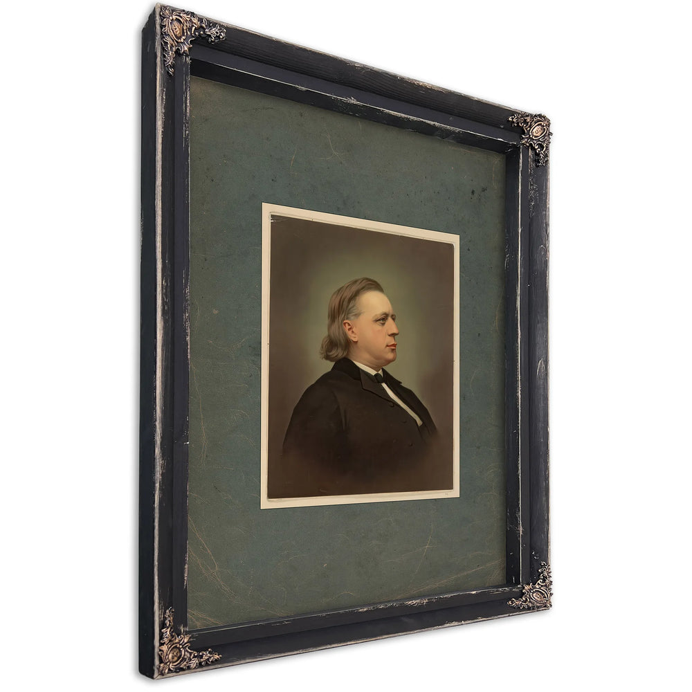 Henry Ward Beecher 1871 — Ebony Framed Canvas Print | Bella Frye
