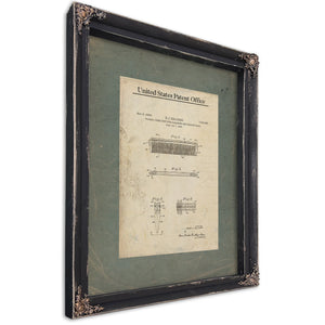 The Hallnan Comb Patent — a Study in Vanitys Instruments — Ebony Framed Canvas Print | Bella Frye
