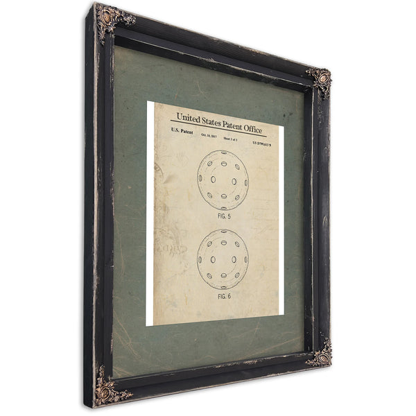 Us Design Patent S Pickleball (217) — Ebony Framed Canvas Print | Bella Frye
