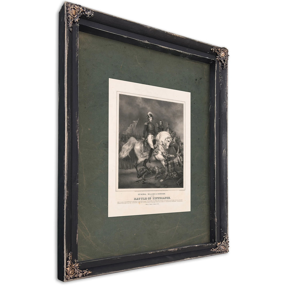 General William H Harrison at the Battle of Tippecanoe 184 — Ebony Framed Canvas Print | Bella Frye
