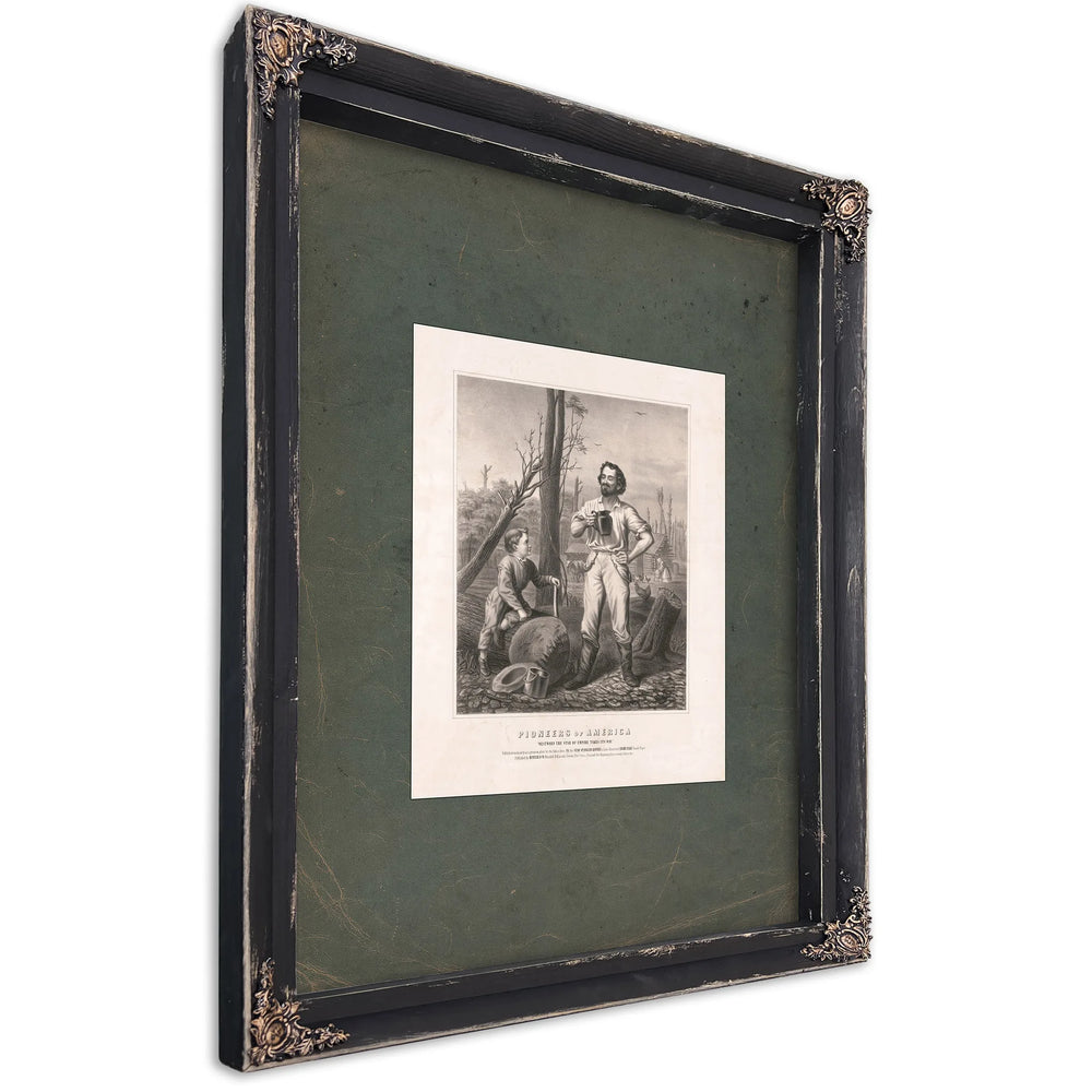 Pioneers of America Westward the Star of Empire Takes Its Way 1897 — Ebony Framed Canvas Print | Bella Frye