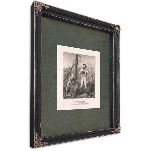 Pioneers of America Westward the Star of Empire Takes Its Way 1897 — Ebony Framed Canvas Print | Bella Frye