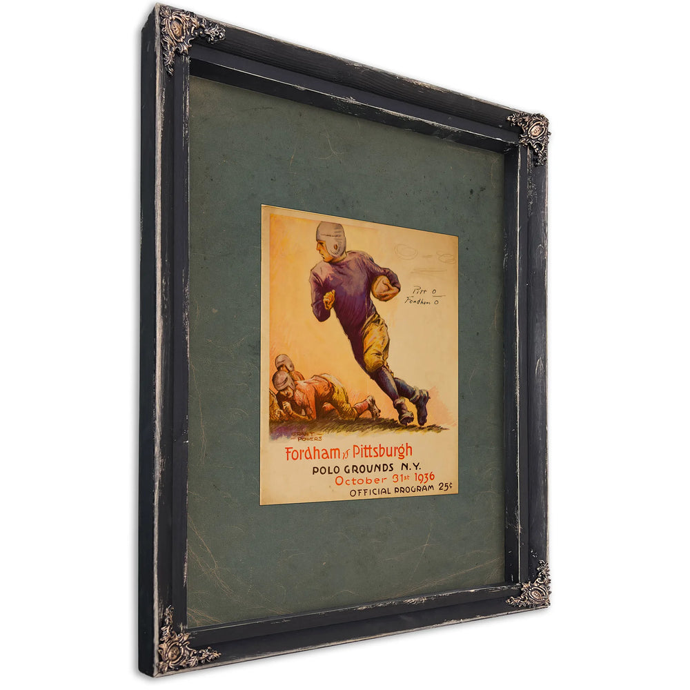 The Official Program for the October 31 1936 Fordham Versus Pittsburgh Football — Ebony Framed Canvas Print | Bella Frye