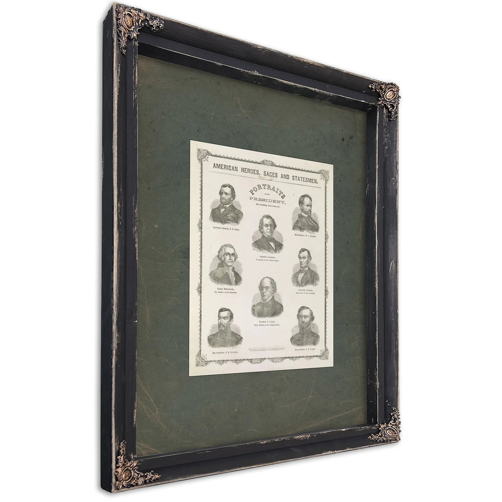 American Heroes Sages and Statesmen 19th Century — Ebony Framed Canvas Print | Bella Frye