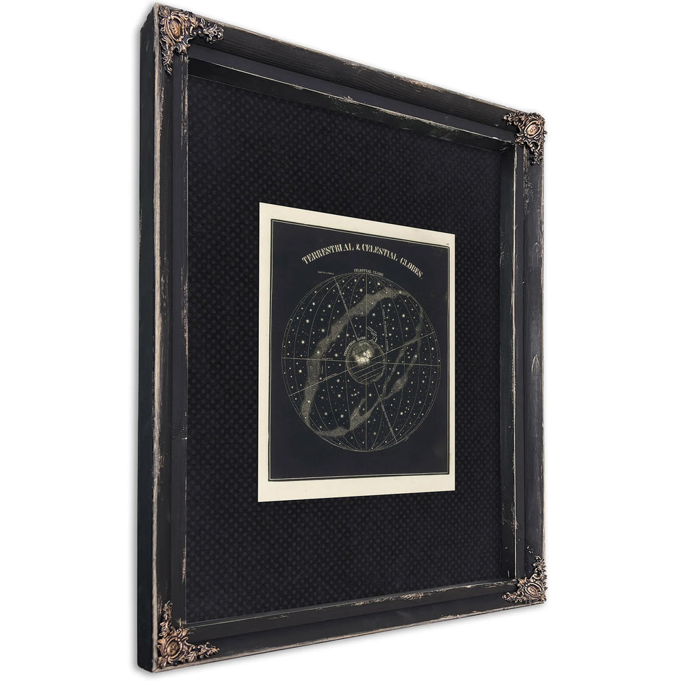 The Cosmic Mirror Smith's Celestial Sphere With Earth at Center — Ebony Framed Canvas Print | Bella Frye