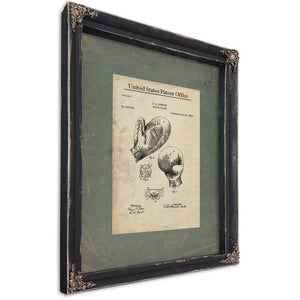 Us Patent No. 523568 Boxing Glove by Oa Burton July 24 1894 — Ebony Framed Canvas Print | Bella Frye