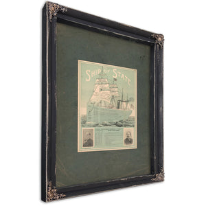 Ship of State William Mckinley Garret a Hobart 1897 — Ebony Framed Canvas Print | Bella Frye