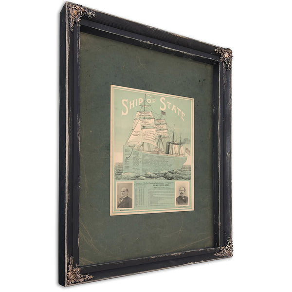 Ship of State William Mckinley Garret a Hobart 1897 — Ebony Framed Canvas Print | Bella Frye